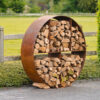 Ronde Corten Steel Wooden Storage - Image 4