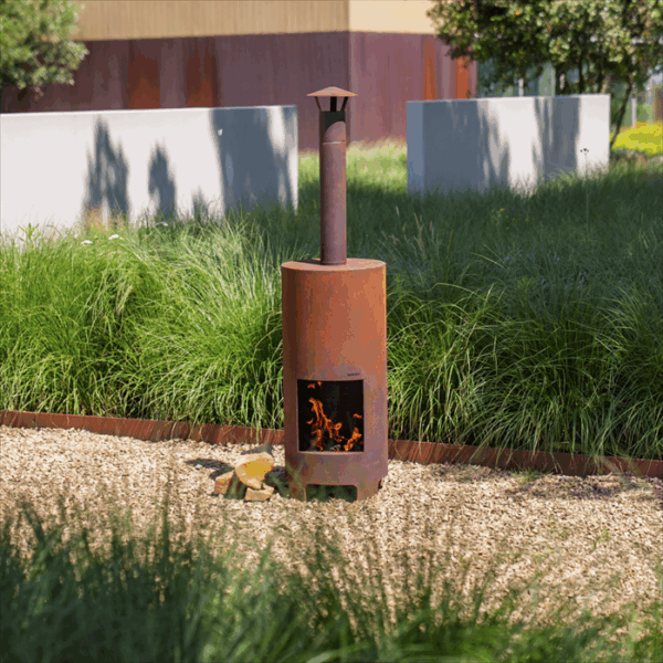 Carpa Corten Steel Garden Fireplace - Image 3