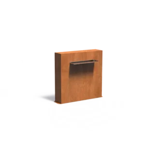 Free standing corten steel pond wall