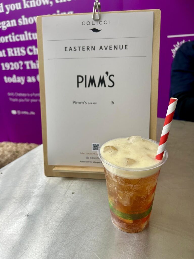 Glass of Pimm’s at Chelsea Flower Show