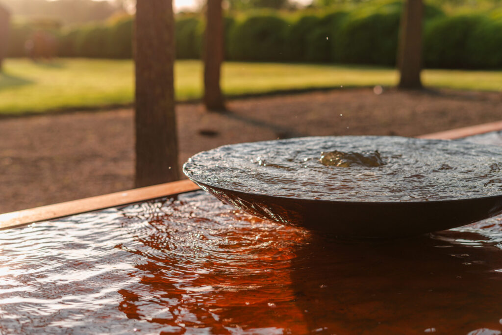 Corten Steel Water Table with bowls