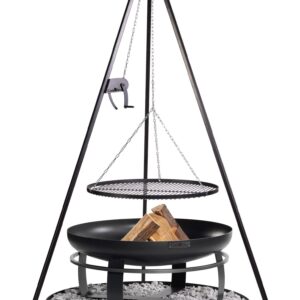 Poseidon Fire Bowl & Tripod Grill Set