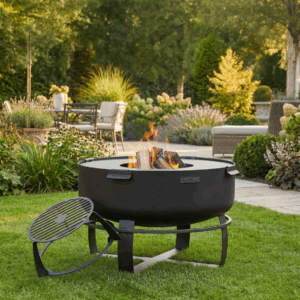 Zeus 80cm Fire Bowl with Grill Plate | Handmade Steel Outdoor Set